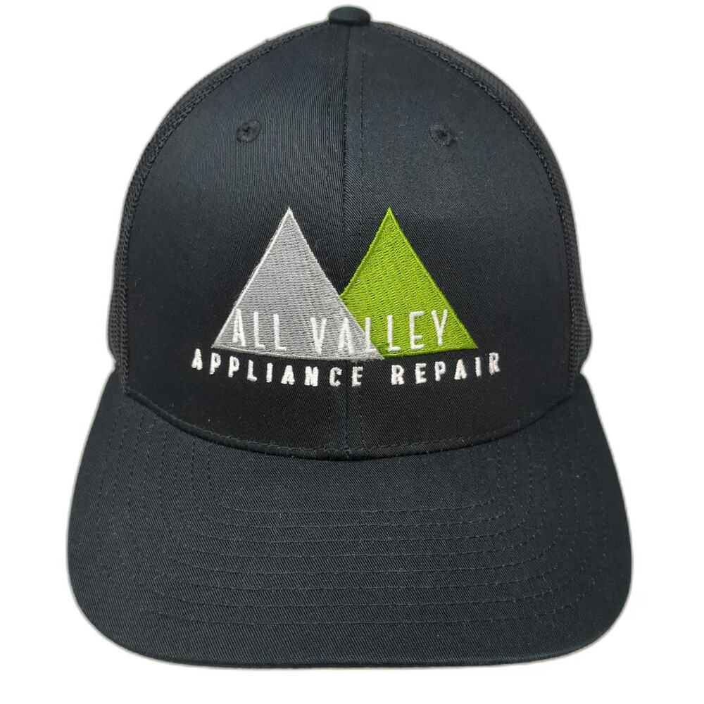Richardson Trucker Hat Black One Size All Valley Appliance Repair Logo Mesh Back